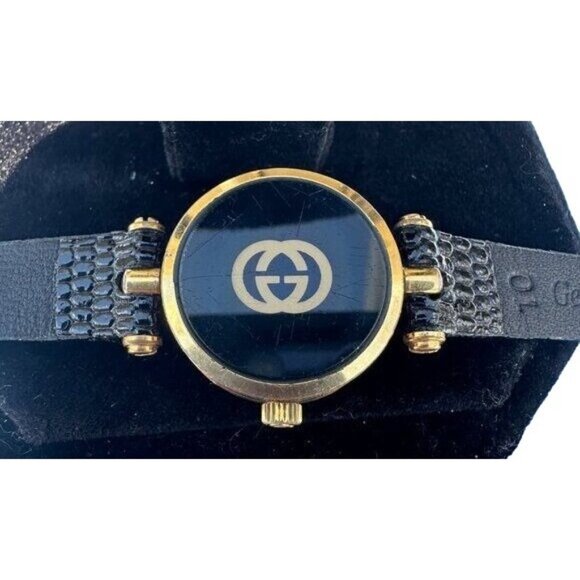 Gucci Watch Vintage Black and Gold New Band